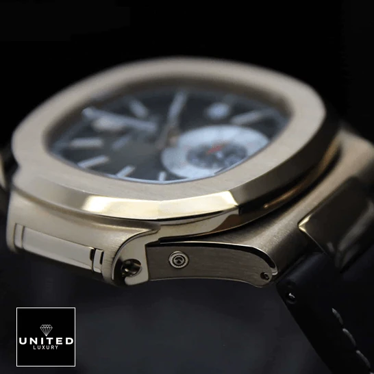 Patek Philippe Nautilus Rose Leather Replica 2 Patek Philiippe Nautilus Rose Gold 5712R-0001 Replica side view