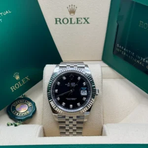RLX Datejust 41mm 126334 Black Diamond Oyster Stainless Steel Mens Watch