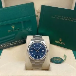 RLX Oyster Perpetual 41mm 124300-0003 Oyster Perpetual Stainless Steel Blue Index Dial Watch