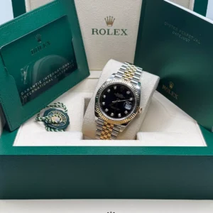 RLX Datejust 41mm 126333 Black Diamond Jubilee Steel and Yellow Gold Men’s Watch