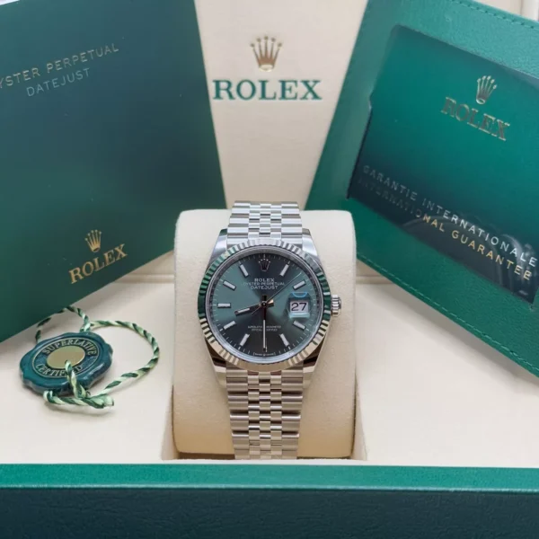 RLX Datejust 41mm Mint Green Dial Jubilee Bracelet Watch - 126334