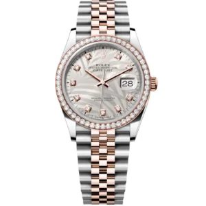 RLX Datejust 36mm 126281 Silver Palm Motif Diamond Dial Oyster Bracelet