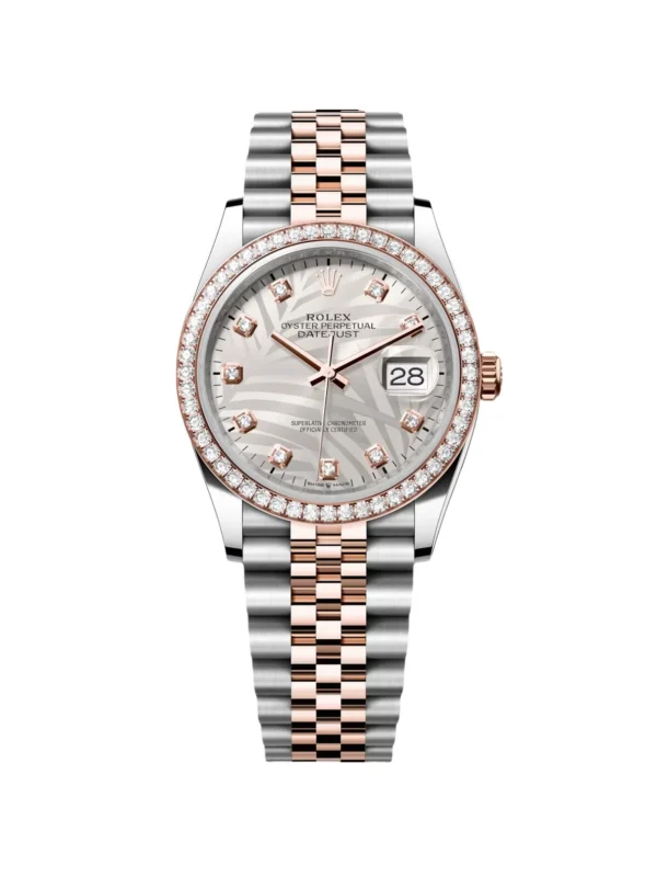 RLX Datejust 36mm 126281 Silver Palm Motif Diamond Dial Oyster Bracelet