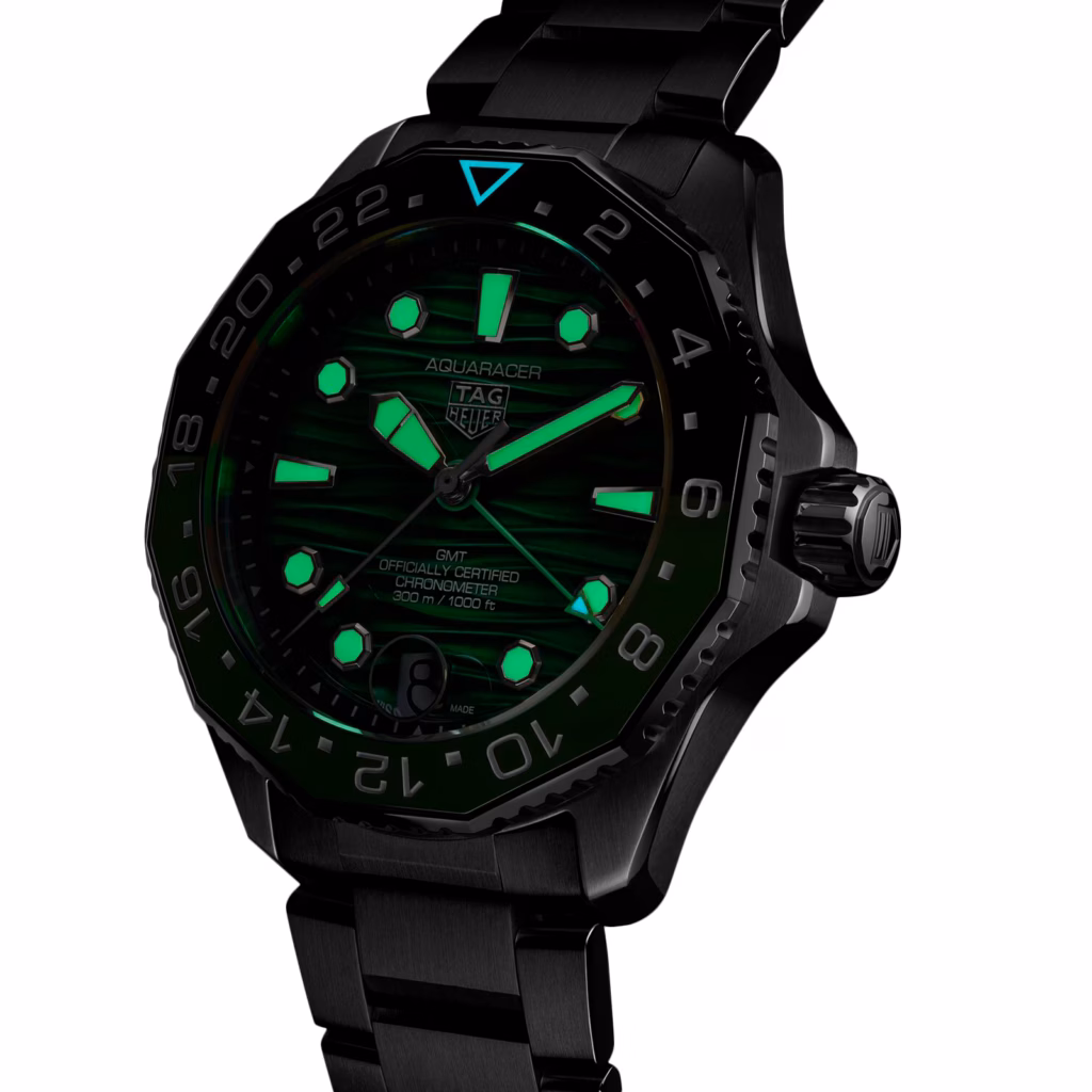 TAG Heuer Aquaracer Professional 300 GMT 42mm Mens Watch Green WBP5115.BA0013