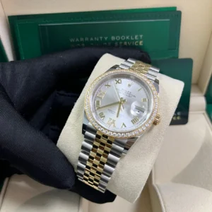 RLX Datejust 36mm 126283 Silver Dial Diamond Bezel Jubilee Bracelet Watch
