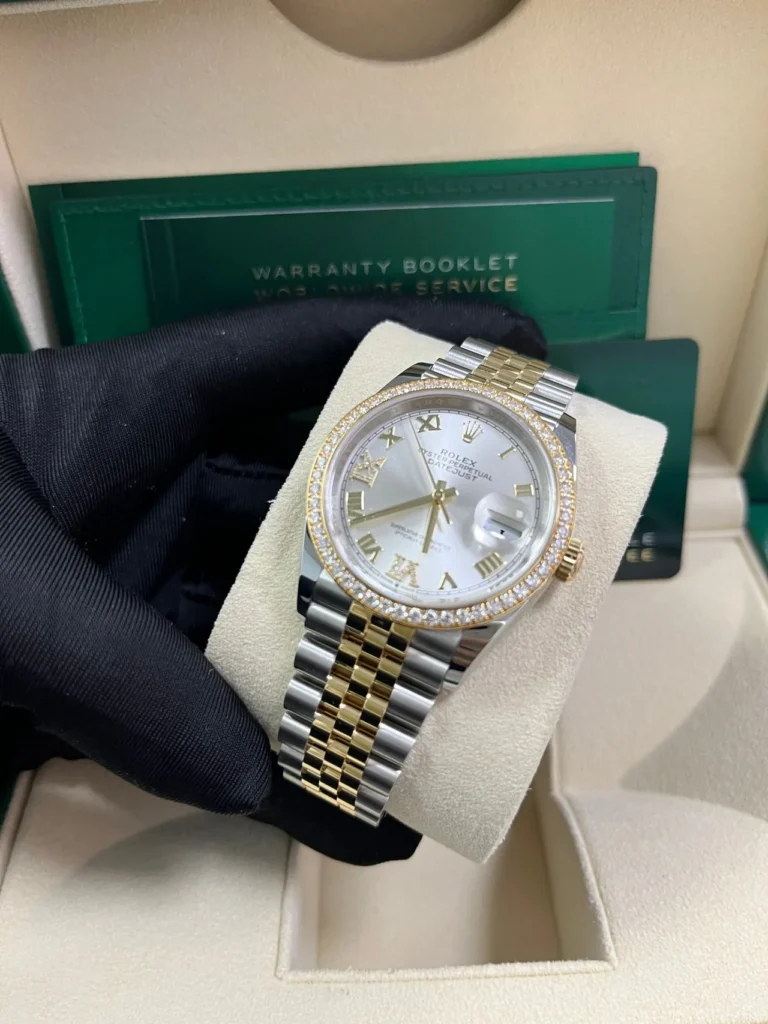 RLX Datejust 36mm 126283 Silver Dial Diamond Bezel Jubilee Bracelet Watch
