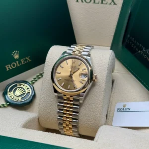 RLX Datejust m278243-0013/0014 31mm Champagne Dial Yellow Rolesor Oyster Watch