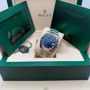 RLX Datejust 41mm 126334 Blue Diamond Oyster Stainless Steel Mens Watch