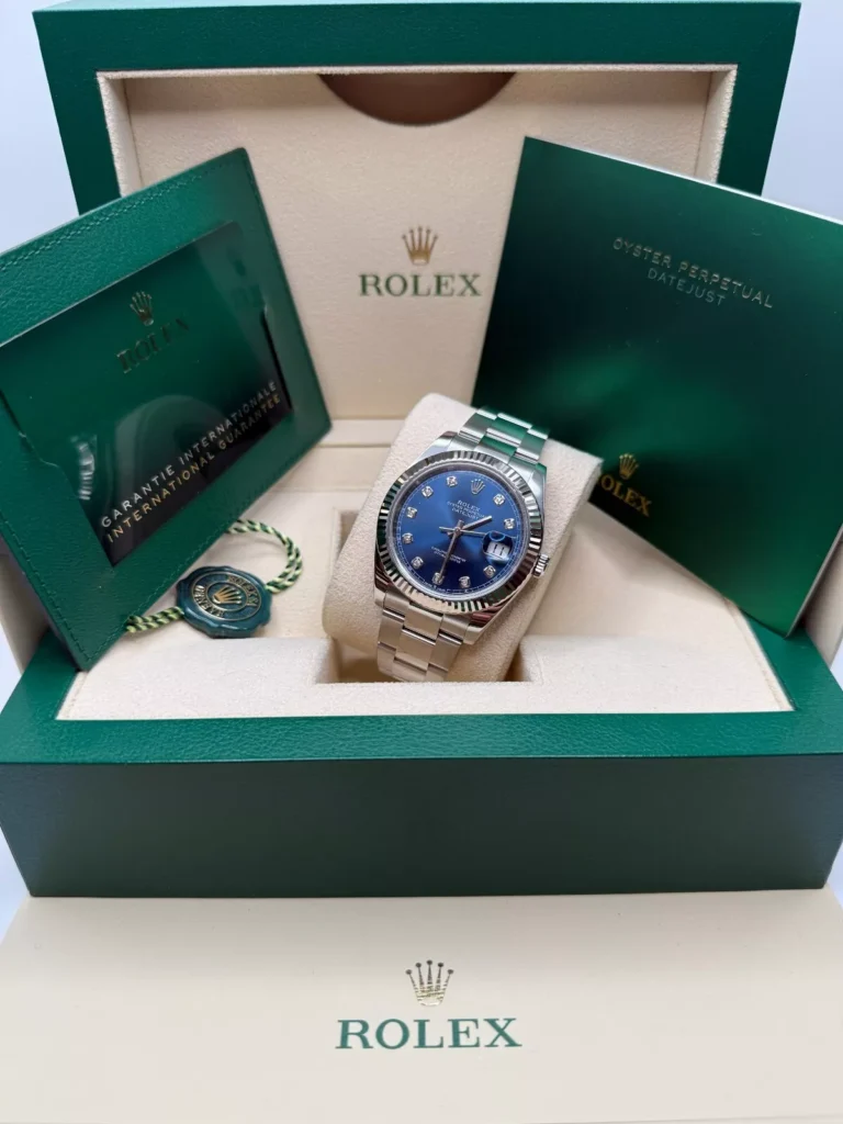 RLX Datejust 41mm 126334 Blue Diamond Oyster Stainless Steel Mens Watch