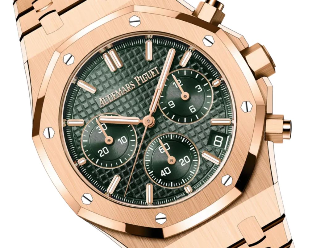 A&P ROYAL OAK Pink Gold Khaki Green Dial CHRONOGRAPH 41mm