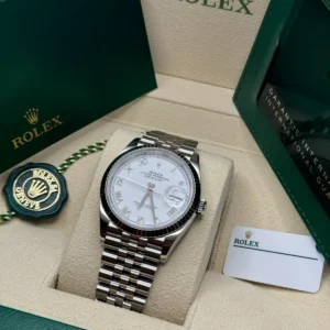 RLX Datejust 41mm 126334 White Roman Oyster Stainless Steel Mens Watch