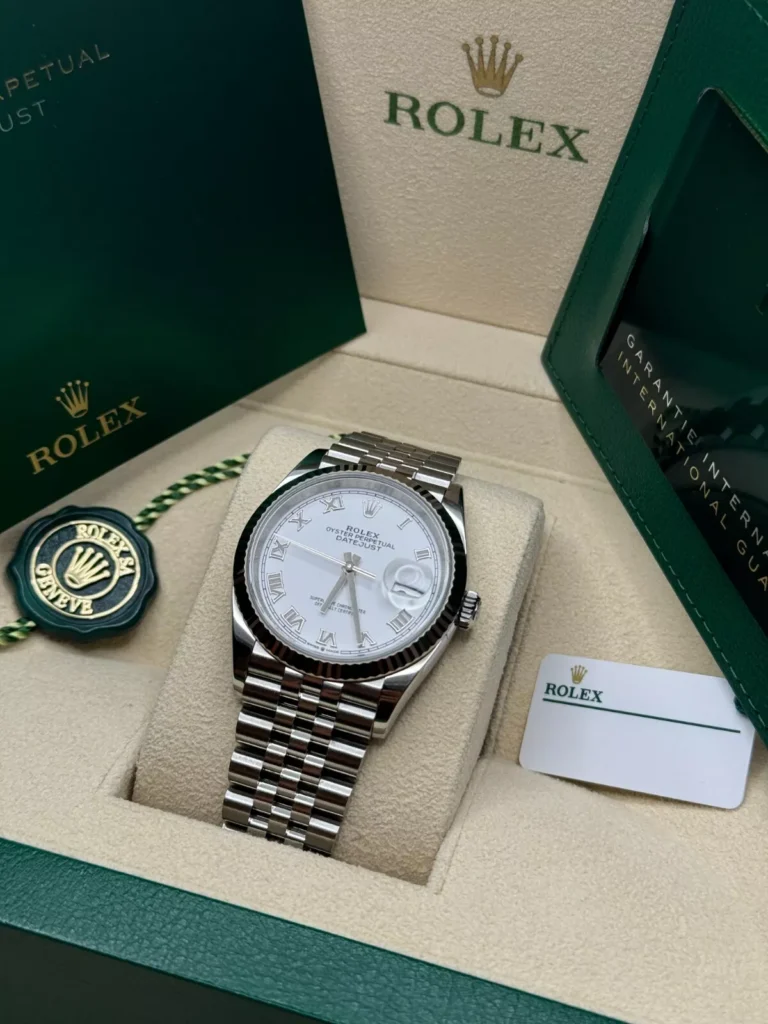 RLX Datejust 41mm 126334 White Roman Oyster Stainless Steel Mens Watch