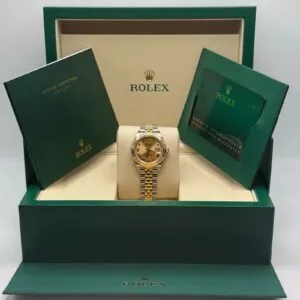 RLX Lady-Datejust 31mm 279173 Champagne Roman Dial Oyster Bracelet