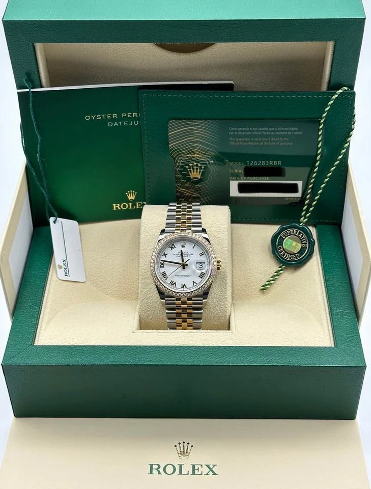 RLX Datejust 36mm 126283 White Dial Jubilee Bracelet Watch