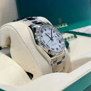 RLX Datejust 36mm 126234 White Roman Dial Oyster Stainless Steel Mens
