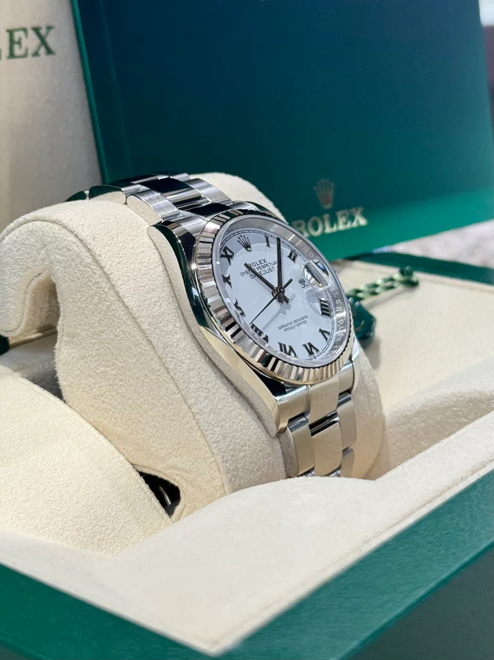 RLX Datejust 36mm 126234 White Roman Dial Oyster Stainless Steel Mens
