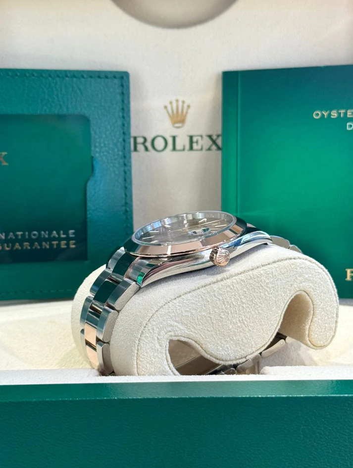 RLX Datejust 41mm 126301 Chocolate Index Oyster Steel and Everose Gold Watch