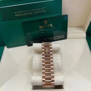 RLX Day-Date 40mm Chocolate Baguette Diamond Dial Diamond Bezel Dial Watch 228345RBR