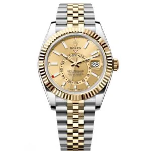 RLX Sky-Dweller 42mm 336933-0001/0002 Two-Tone Yellow Gold Champagne Dial Oyster