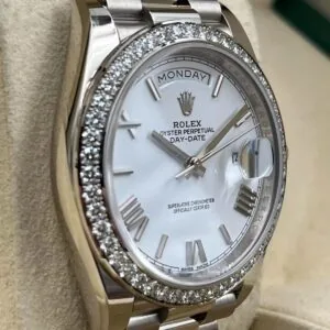 RLX Day-Date 40mm 228349RBR-0039 White Dial President Bracelet