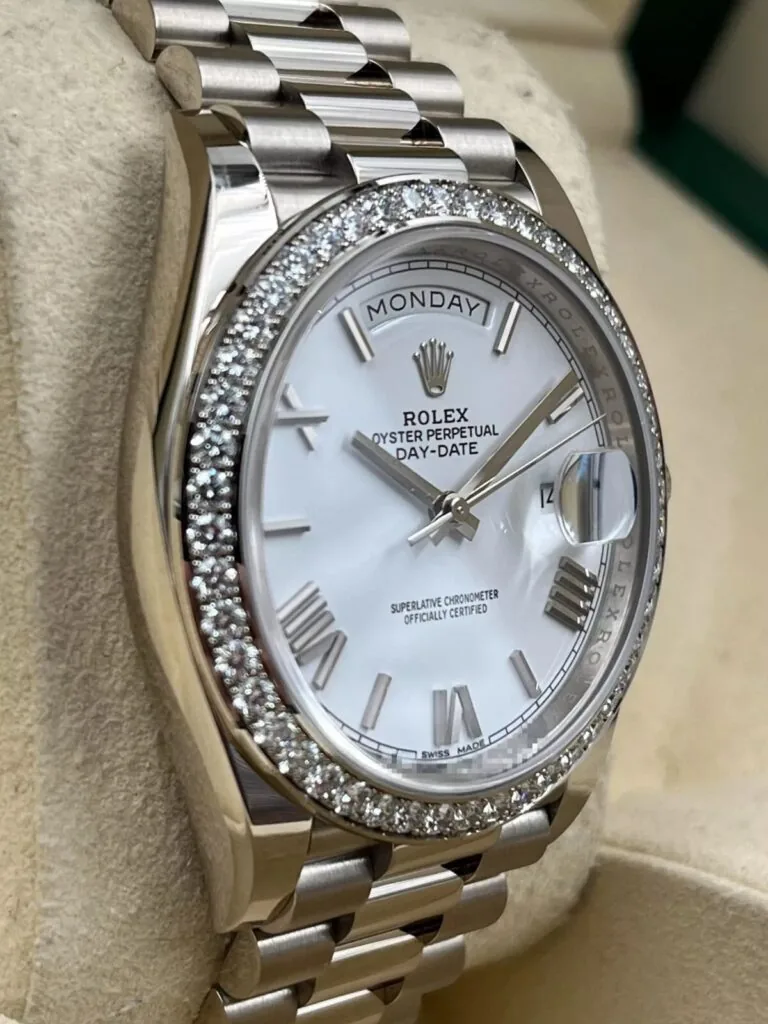 RLX Day-Date 40mm 228349RBR-0039 White Dial President Bracelet