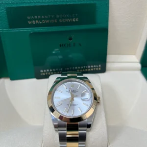 RLX Datejust 41mm 126303 Silver Index Oyster Steel and Yellow Gold Mens Watch