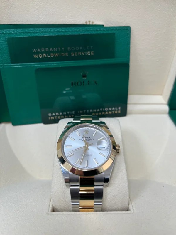RLX Datejust 41mm 126303 Silver Index Oyster Steel and Yellow Gold Mens Watch