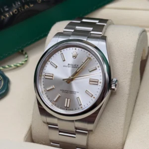 RLX Oyster Perpetual 41mm 124300-0001 Stainless Steel Silver Index Dial Watch