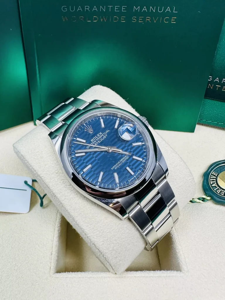 RLX Datejust 36mm 126200 Oyster Perpetual Blue Fluted Motif Dial Jubilee Stainless Steel