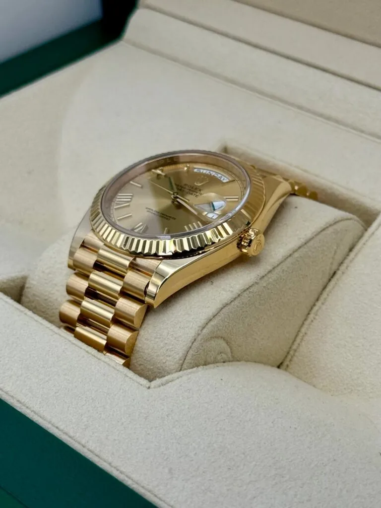 RLX Day-Date "President" 40mm Yellow Gold Champagne Roman Numeral Dial - 228238