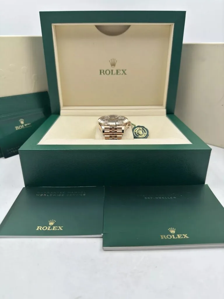 RLX Sky-Dweller 42mm 336935-0004/0008 Rose Gold Rhodium Dial Oyster