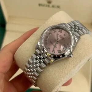 RLX Datejust m278344-0021/0022 Pink Dial 31mm Domed Diamond Oyster Watch