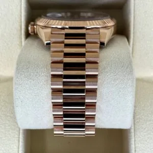 RLX Day-Date "President" 40mm Everose Gold Chocolate Diamond Baguette Dial - 228235