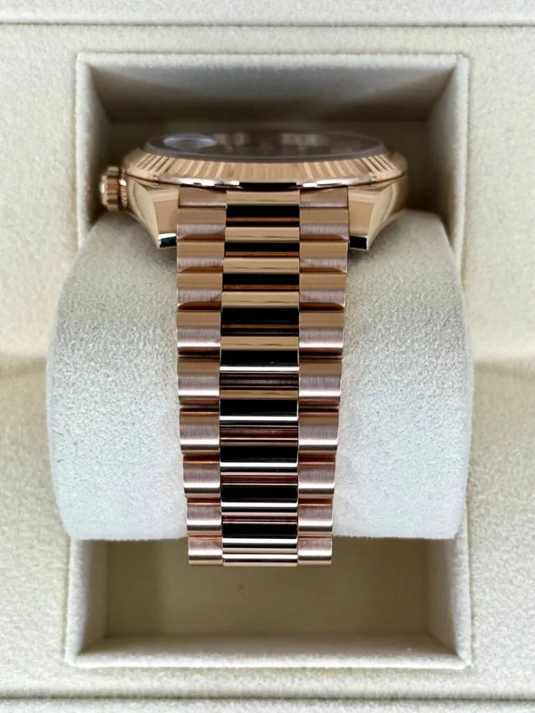 RLX Day-Date "President" 40mm Everose Gold Chocolate Diamond Baguette Dial - 228235