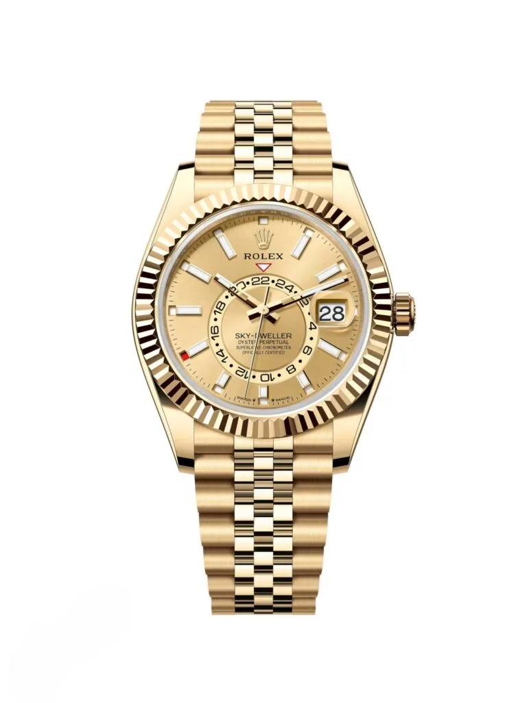 RLX Sky-Dweller 42mm 336938-0001/0004 Yellow Gold Champagne Dial Jubilee