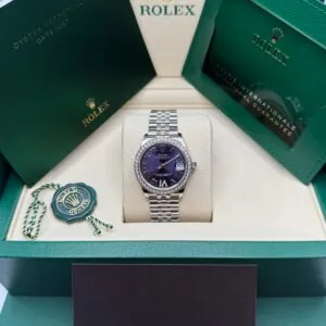 RLX Datejust m278384RBR-0029/0030 Aubergine 31mm Dial Jubilee Watch