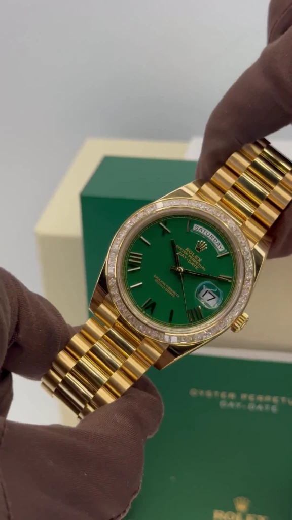 RLX Day-Date 40mm 228398TBR-0039 Green Dial President Watch