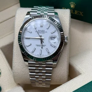 RLX Datejust 41mm White Index Oyster Stainless Steel Men’s Watch - 126334