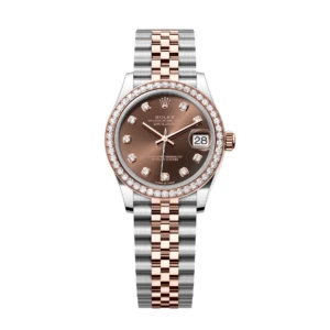 RLX Datejust m278381-0027/0028 Chocolate Diamond 31mm Dial Diamond-Set Bezel and Oyster Bracelet Watch