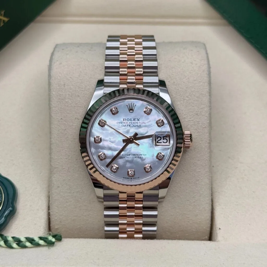 RLX Lady-Datejust 31mm 279171 White Mother Of Pearl Diamond Oyster Stainless Steel and Rose Gold
