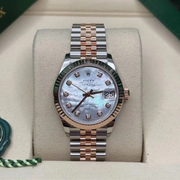 RLX Lady-Datejust 31mm 279171 White Mother Of Pearl Diamond Oyster Stainless Steel and Rose Gold
