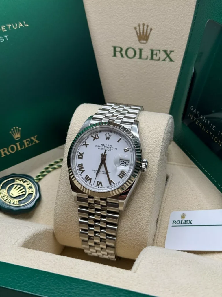 RLX Datejust 41mm 126334 White Roman Oyster Stainless Steel Mens Watch