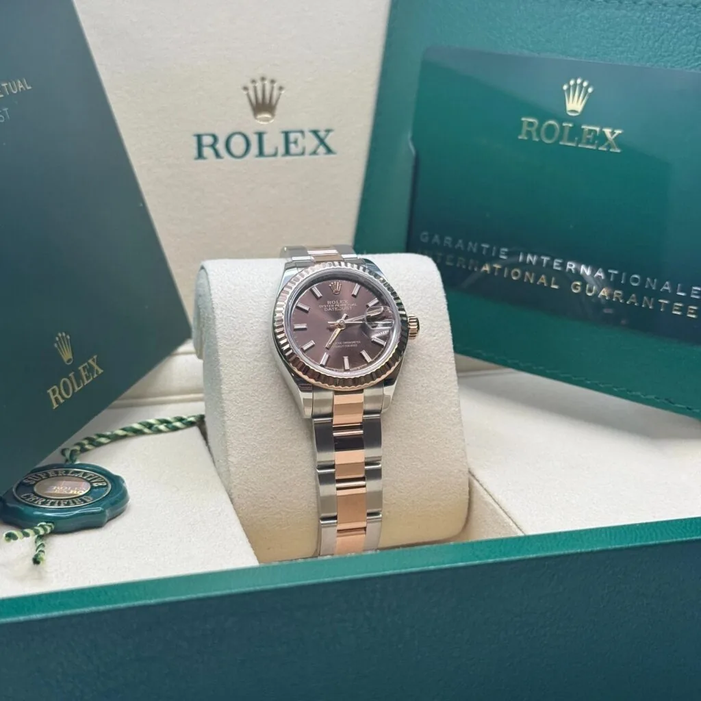 RLX Lady-Datejust 31mm 279171 Chocolate Index Oyster Stainless Steel and Rose Gold