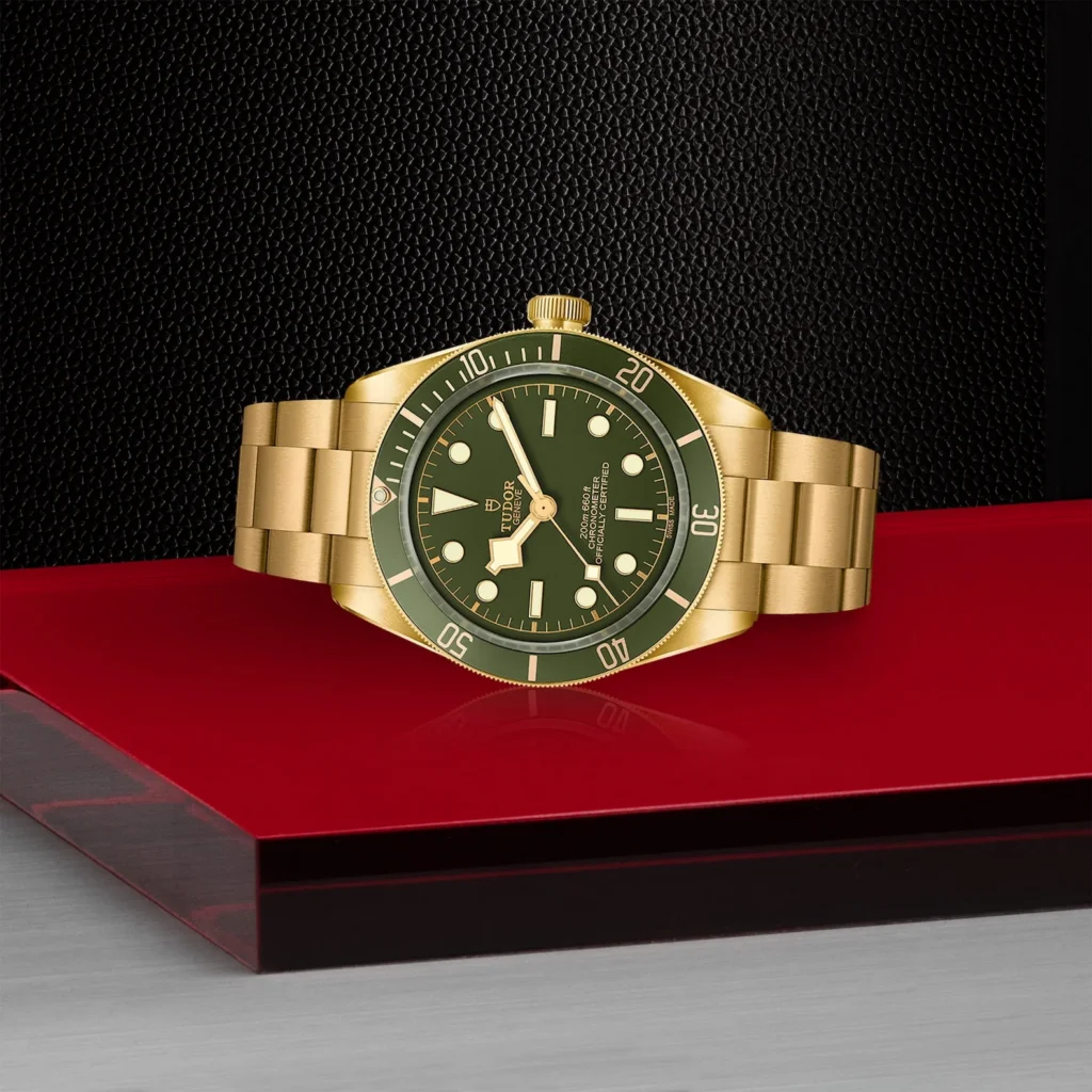 TUDOR Black Bay 58 18K 39mm 18ct Yellow Gold Green Dial Bracelet Watch M79018V-0006