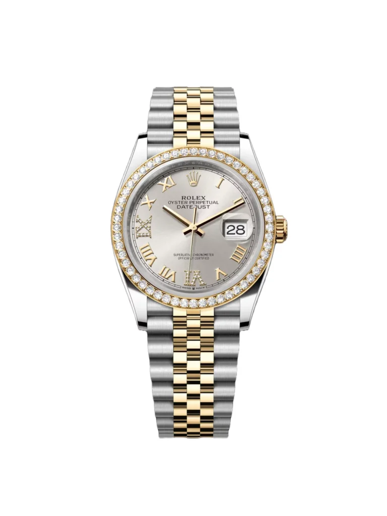 RLX Datejust 36mm 126283 Silver Dial Diamond Bezel Jubilee Bracelet Watch