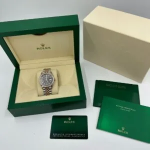 RLX Datejust 36mm 126281 Slate Fluted Motif Diamond Dial Diamond Bezel and Oyster Bracelet