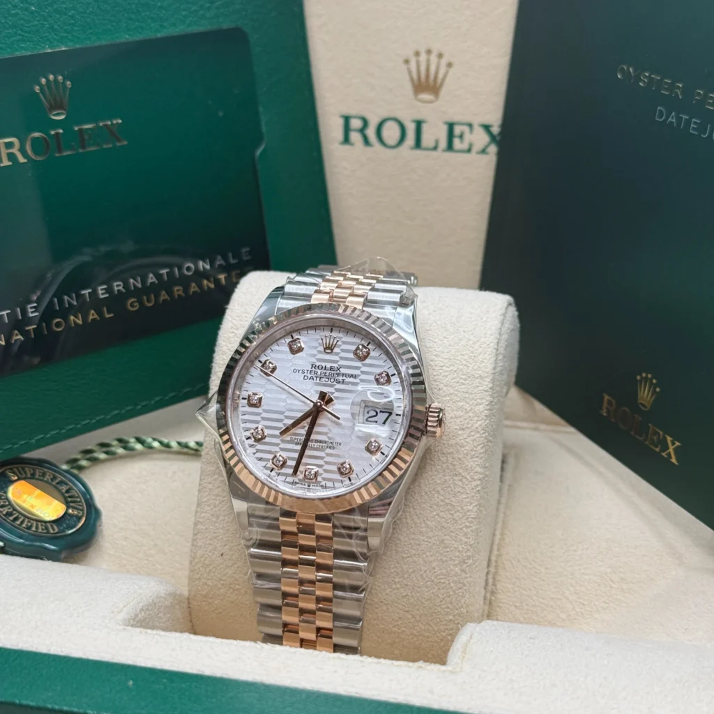 RLX Datejust 36mm 126231 Silver Fluted Motif Dial Oystersteel and Everose gold Bracelet