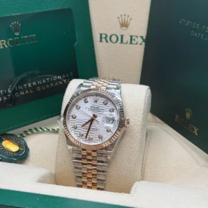 RLX Datejust 36mm 126231 Silver Fluted Motif Dial Oystersteel and Everose gold Bracelet