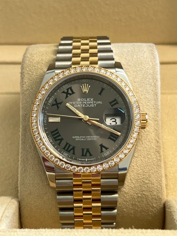 RLX Datejust 36mm 126283 Wimbledon Slate Dial Jubilee Bracelet Watch