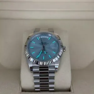 RLX Day-Date "President" 40mm Platinum Ice Blue Index Dial - 228236
